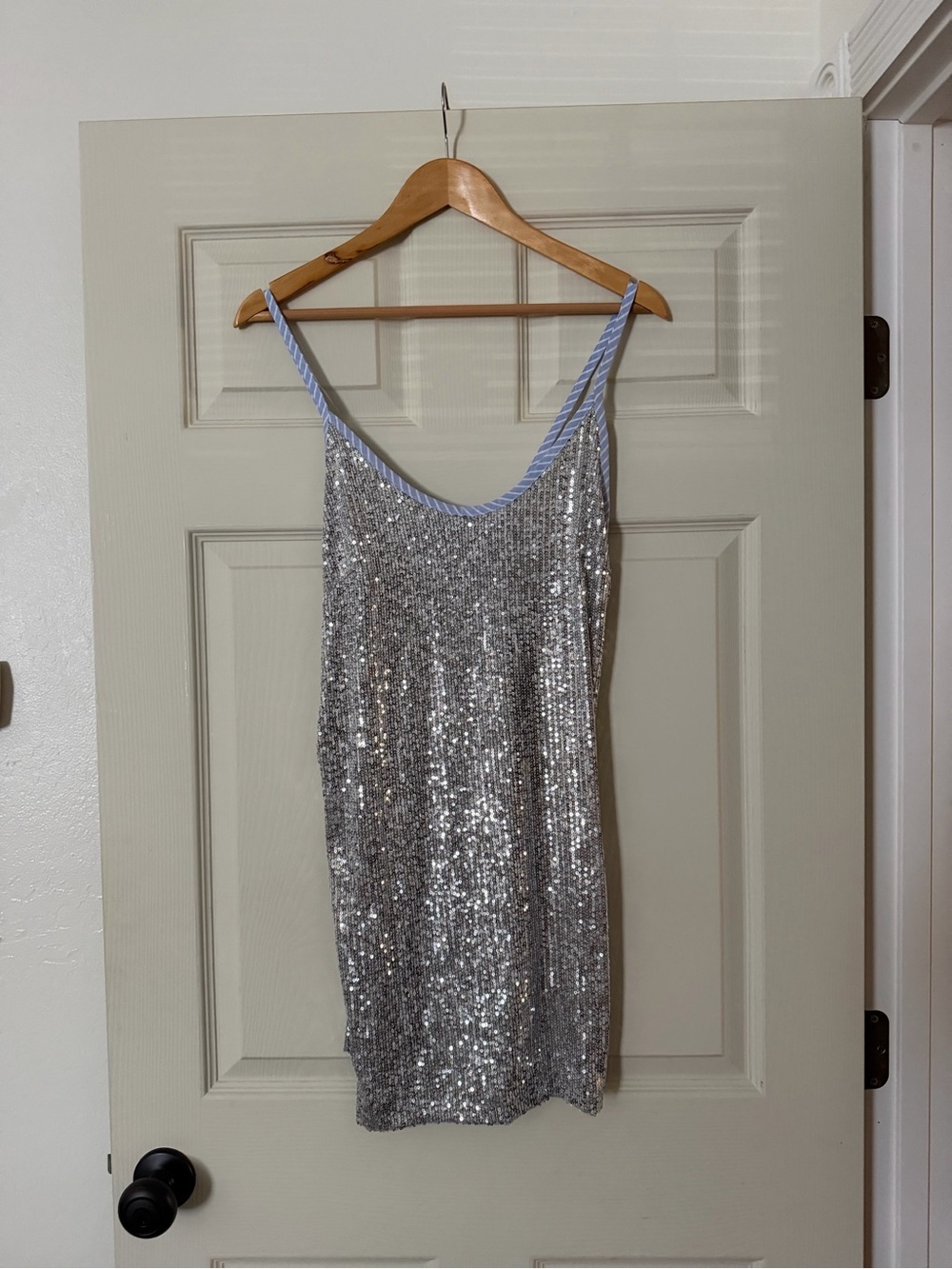 Handover Silver Sequin Slip Dress